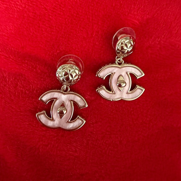 Luxury Pink & Gold CC Earrings